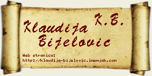 Klaudija Bijelović vizit kartica